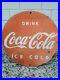 Vintage-Coke-Porcelain-Sign-Gas-Coca-Cola-Oil-Beverage-Rodeo-Ice-Cold-Soda-Bottl-01-mzix