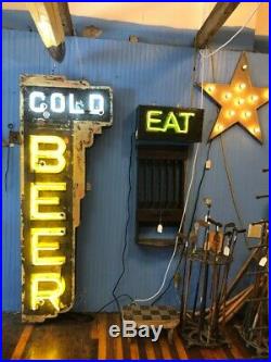 Vintage Cold Beer Neon Sign Tall Shipping Available