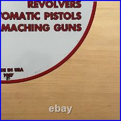 Vintage Colt Porcelain Sign Firearms Revolver Sales Service Station Pump Plate