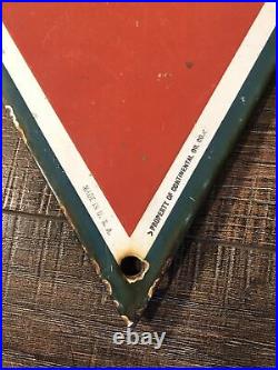 Vintage Conoco porcelain double-sided service station sign 30x 25 triangle