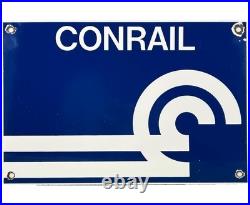 Vintage Consolidated Rail Corporation Porcelain Sign Train Station Conrail Gas