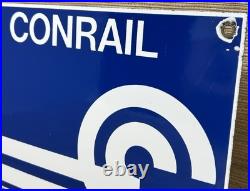 Vintage Consolidated Rail Corporation Porcelain Sign Train Station Conrail Gas