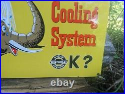 Vintage Cooling System Ok Dealer Car Porcelain Metal Advertising Sign 12 X 8