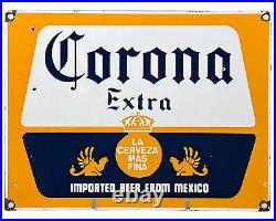 Vintage Corona Extra Beer Porcelain Sign Liqour Store Gas Station Miller Coors