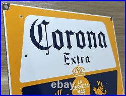 Vintage Corona Extra Beer Porcelain Sign Liqour Store Gas Station Miller Coors