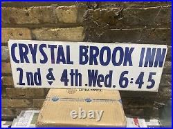 Vintage Crystal Brook Inn Porcelain Advertising Sign Eatontown New Jersey NJ