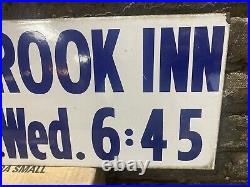 Vintage Crystal Brook Inn Porcelain Advertising Sign Eatontown New Jersey NJ