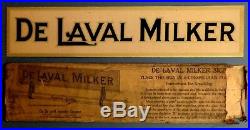 Vintage DE LAVAL MILKER 2 SIDED METAL AD SIGN & ENVELOPE Dairy Cow Cream Farm
