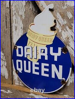 Vintage Dairy Queen Porcelain Sign 1957 Ice Cream Restaurant Dessert Sweet Treat