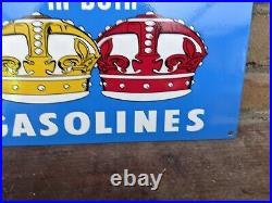 Vintage De-icer Gasoline Porcelain Gas Station Pump Sign 12 X 8