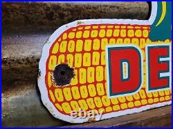 Vintage Dekalb Porcelain Sign Corn Feed Seed Farm Grain Farming 23 Supply Co