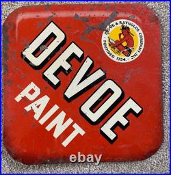 Vintage Devoe & Raynolds 11.5 Metal Indian Paint Sign