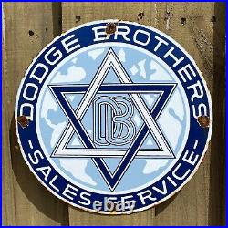 Vintage Dodge Brothers Porcelain Sign Car Dealer Service Sales Gas & Oil 12