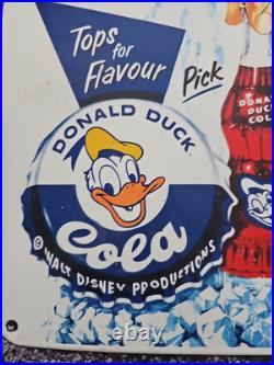 Vintage Donald Duck Soda Porcelain Sign Drink Gas Service Sign 10 X 10 Vintage Donald Duck Soda Porcelain Sign Drink Gas Service Sign 10 X 10