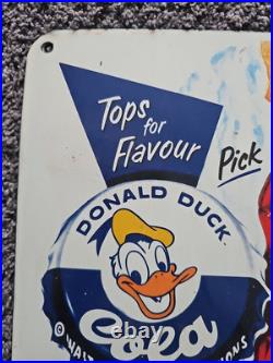 Vintage Donald Duck Soda Porcelain Sign Drink Gas Service Sign 10 X 10 Vintage Donald Duck Soda Porcelain Sign Drink Gas Service Sign 10 X 10