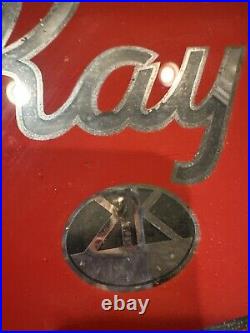 Vintage Double Kay Nuts Sign Nut Warmer Header Advertising Marquee Glass 1924