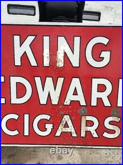 Vintage Double Sided Porcelain King Edward Cigars Sign 70 x 46 Garage Pub Bar