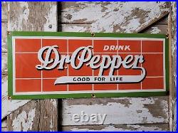 Vintage Dr Pepper Porcelain Sign 28 Old Bevrage Advertising Soda Pop Store Sign