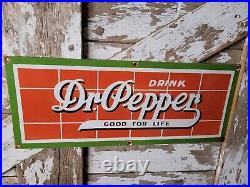 Vintage Dr Pepper Porcelain Sign 28 Old Bevrage Advertising Soda Pop Store Sign