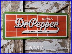 Vintage Dr Pepper Porcelain Sign 28 Old Bevrage Advertising Soda Pop Store Sign