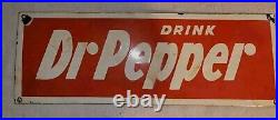 Vintage Dr Pepper Porcelain Sign Coca-Cola Pepsi Mr Pibb Barq's Frostie 20 x 7