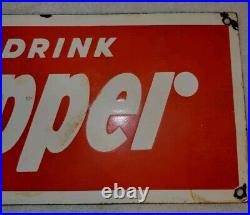 Vintage Dr Pepper Porcelain Sign Coca-Cola Pepsi Mr Pibb Barq's Frostie 20 x 7