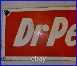 Vintage Dr Pepper Porcelain Sign Coca-Cola Pepsi Mr Pibb Barq's Frostie 20 x 7