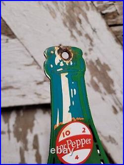 Vintage Dr Pepper Porcelain Sign Gas Station Drink Soda Beverage Advertising Oil