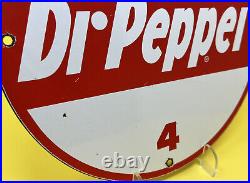 Vintage Dr Pepper Porcelain Sign Gas Station Pump Plate Coca Cola Dew Pepsi Oil