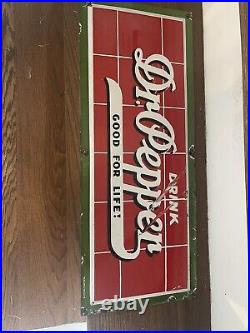 Vintage Dr. Pepper Porcelain Sign ORIGINAL