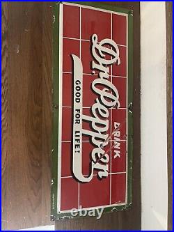 Vintage Dr. Pepper Porcelain Sign ORIGINAL