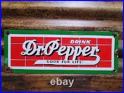 Vintage Dr Pepper Porcelain Sign Soda Beverage Advertising Drink Food Store Pop