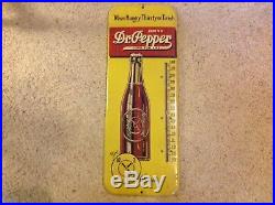Vintage Dr Pepper Thermometer Sign Antique Soda Pop Cola Beverage ADVERTISING