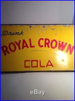Vintage Drink ROYAL CROWN Cola SIGN embossed Cooler Chest lid RC soda Man Cave