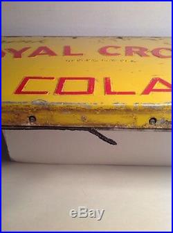 Vintage Drink ROYAL CROWN Cola SIGN embossed Cooler Chest lid RC soda Man Cave
