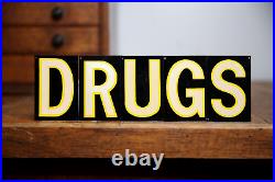 Vintage Drug Store Apothecary Sign medical Oddity cabinet door pharmacy letters