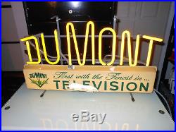 Vintage Dumont TV advertising Neon sign