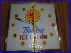 Vintage ELSIE THE COW BORDENS DAIRY ICE CREAM Advertising Lighted CLOCK SIGN