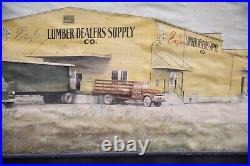 Vintage Eagle Lumber Dealer Supply Wood Frame Sign Lima Ohio Delivery Truck Semi