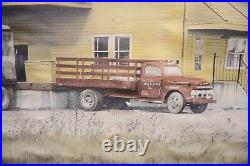 Vintage Eagle Lumber Dealer Supply Wood Frame Sign Lima Ohio Delivery Truck Semi