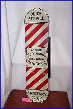 Vintage Ed. Pinauds Aftershave Hair Tonic BarberPole Shop Advertising Flange Sign
