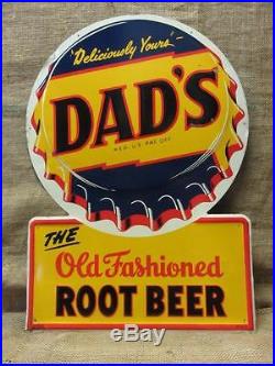 Vintage Embossed Dad's Root Beer Sign Antique Signs Soda Cola Pop 9760