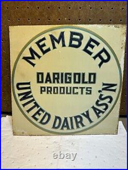 Vintage Embossed Darigold Tin Sign Member United Dairy Association