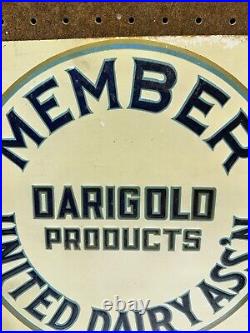 Vintage Embossed Darigold Tin Sign Member United Dairy Association