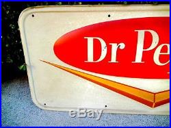 Vintage Embossed Metal Dr. Pepper 1950's Advertising Sign G-107 Or 6-107