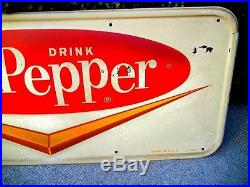 Vintage Embossed Metal Dr. Pepper 1950's Advertising Sign G-107 Or 6-107
