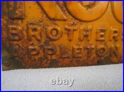 Vintage Embossed Metal Kools Brothers INC. Farm Blowers Sign 13 L. X 7 1/2 W