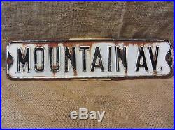 Vintage Embossed Mountain Ave Road Street Sign Antique State County Signs 9618