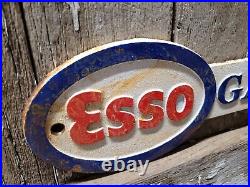 Vintage Esso Sign Gas Station Oil Service Garage Arrow Repair Shop 19 Cast Iron
