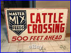 Vintage Farm Sign Vintage Feed MILL Sign Master MIX Cattle Crossing Sign Rare